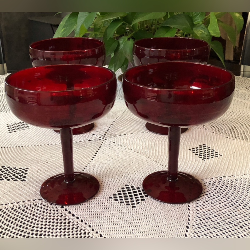 Pottery Barn Red Outdoor Margarita Glasses